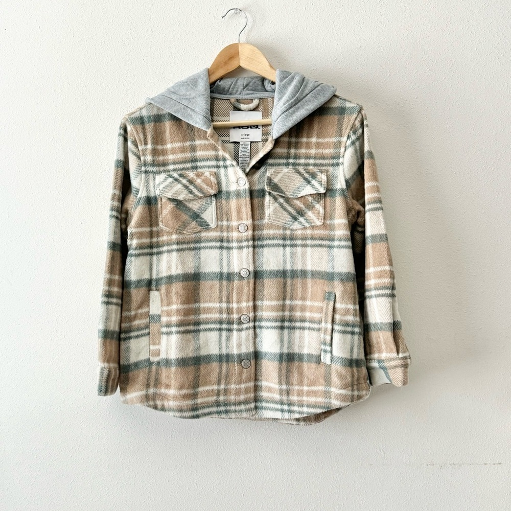 NEW RSQ : Tillys Plaid hooded shacket